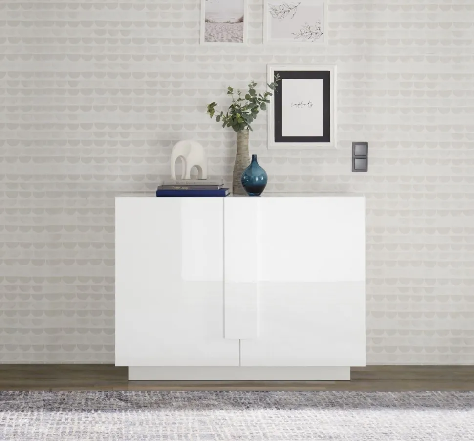 Madia 2 ante linea Sax in finitura Bianco Lucido
