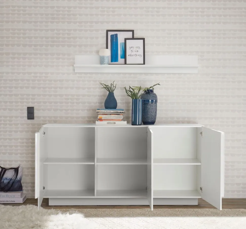 Madia 3 ante linea Sax in finitura Bianco Lucido