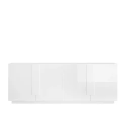 Madia 4 ante linea Sax in finitura Bianco Lucido con serigrafia