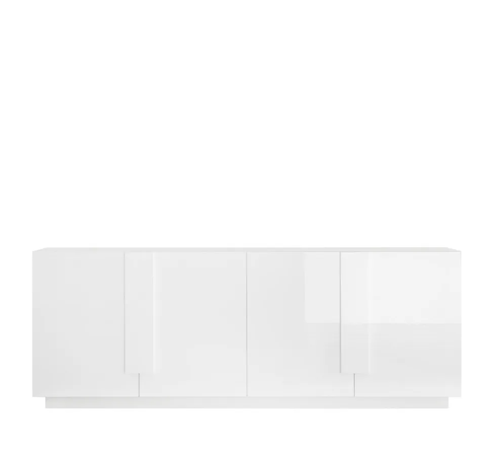 Madia 4 ante linea Sax in finitura Bianco Lucido con serigrafia