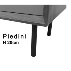 Madia 4 ante noce e marrone con grafica a righe Tilt
