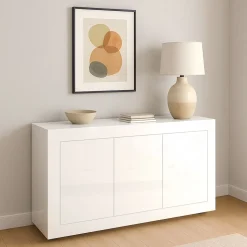 Madia Bianco laccato lucido con 3 ante linea Basic
