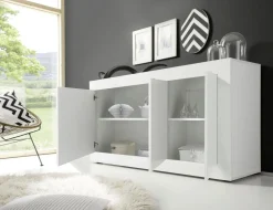 Madia Bianco laccato lucido con 3 ante linea Basic