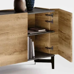 Madia bifacciale moderna 4 ante Ardesia con apertura a 180° disponibile in vari colori