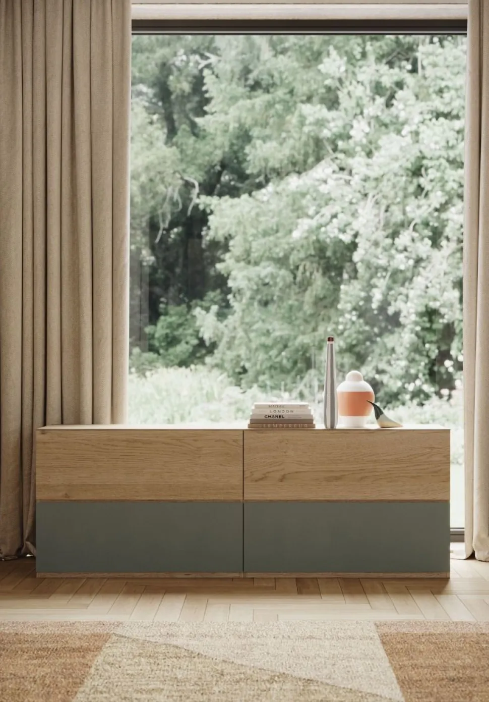 Madia 4 cassetti Evan linea Contact disponibile in 30 colori
