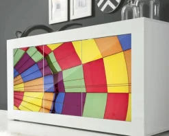 Madia Color Linea Fancy finitura Bianco lucido con Serigrafia