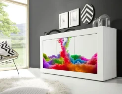 Madia Color Linea Fancy finitura Bianco lucido con Serigrafia Colors