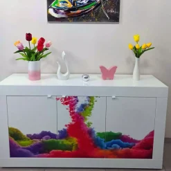 Madia Color Linea Fancy finitura Bianco lucido con Serigrafia Colors