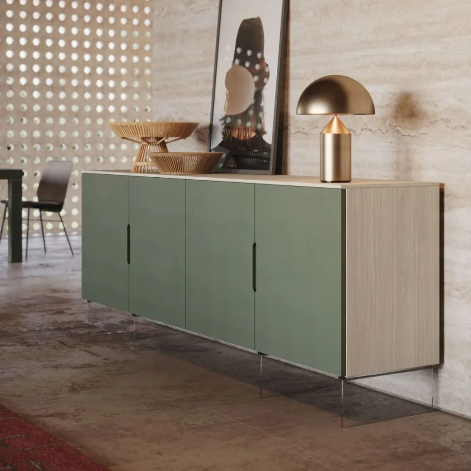 Madia con maniglia a incasso 4 ante disponibile in 30 colori