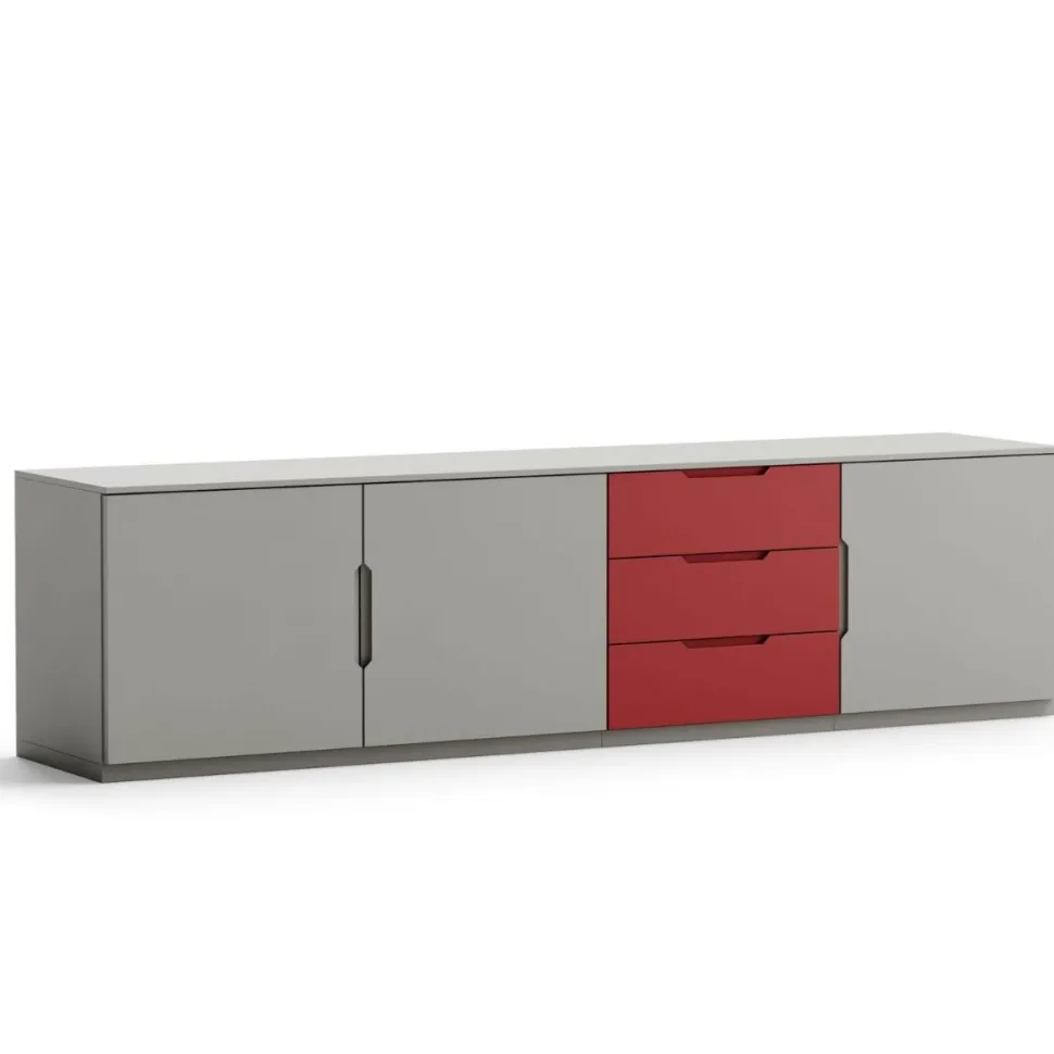 Madia con maniglia a incasso 3 ante e 3 cassetti disponibile in 30 colori
