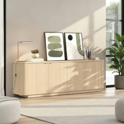 Madia curva moderna a 4 ante in Rovere Lindbergh