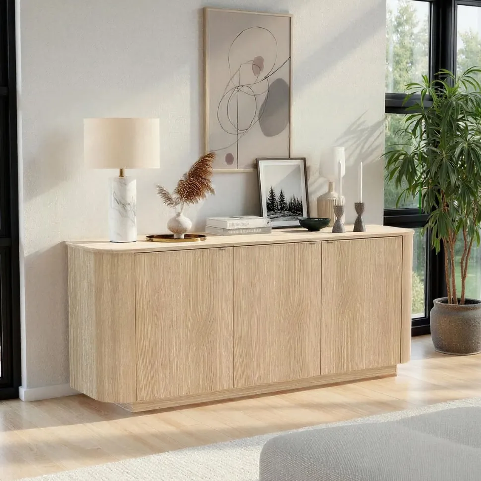 Madia curva moderna a 3 ante in Rovere Lindbergh
