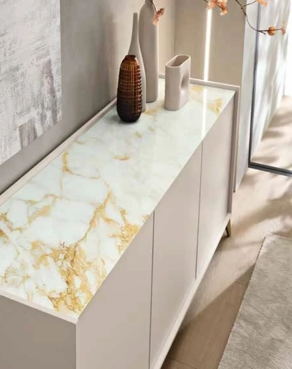 Madia di Design a 3 ante senza maniglie Finiture e Basamenti Personalizzabili