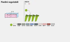 Madia Folk con anta ribalta, un cassettone e due ante battenti disponibile in vari colori