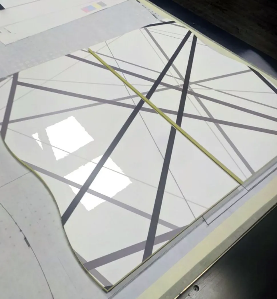 Madia linea Mia 2 ante con serigrafia a righe
