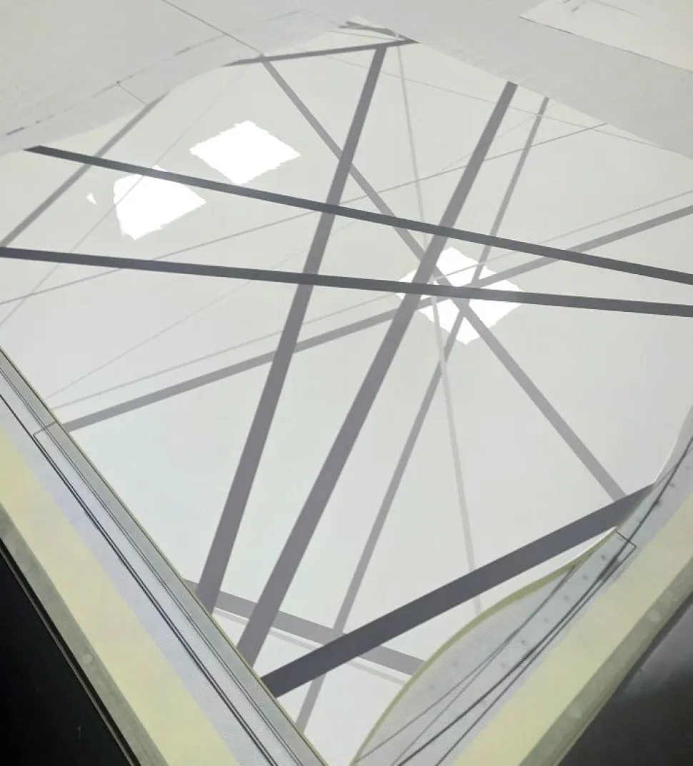 Madia linea Mia 2 ante con serigrafia a righe