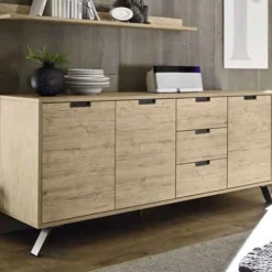 Madia linea Palma 3 ante 3 cassetti in finitura Sherwood Oak
