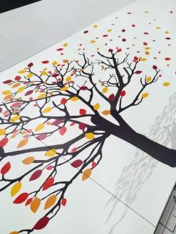 Madia linea Pure ante in finitura Bianco laccato opaco serigrafata