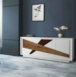 Madia linea Pure ver 1- 4 ante in finitura Bianco laccato opaco