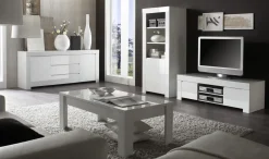 Madia Mali 2 ante e 3 cassetti, bianco lucido