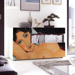 Madia Mirò bianco con grafica Modigliani