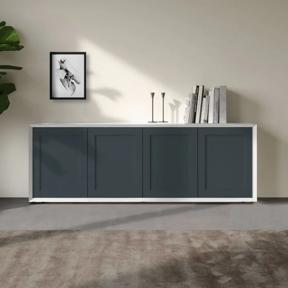 Madia Moderna a 4 Ante Linea Tilt Classic (Colori Personalizzabili e Piedini in Ferro)