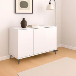 Madia moderna 3 ante Cloe bianco opaco con piedini 15 colorazioni
