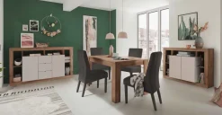 Madia moderna 2 ante e 3 cassetti linea Verona finitura Rovere Mercure e Cashmere