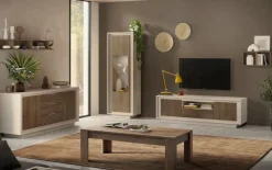 Madia moderna 2 ante e 3 cassetti Cashmere e Rovere Mercure linea Eos