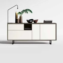 Madia moderna 3 ante e 1 cassetto Ardesia con apertura push pull disponibile in vari colori