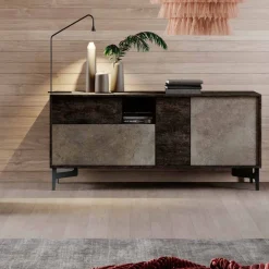 Madia moderna 3 ante e 1 cassetto Ardesia con apertura push pull disponibile in vari colori