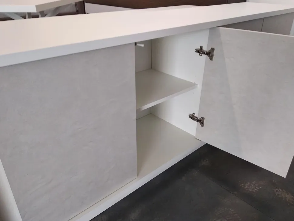 Madia moderna bianco frassino e fango 4 ante modello SKYLINE - colori personalizzabili