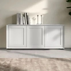 Madia moderna Bianco opaco 3 ante senza maniglia linea Tilt CLASSIC