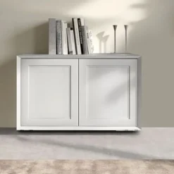 Madia moderna Bianco Opaco 2 ante senza maniglia linea CLASSIC