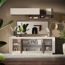 Madia moderna Cashmere e Rovere Mercure 4 ante battenti linea Eos