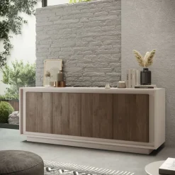 Madia moderna Cashmere e Rovere Mercure 4 ante battenti linea Eos