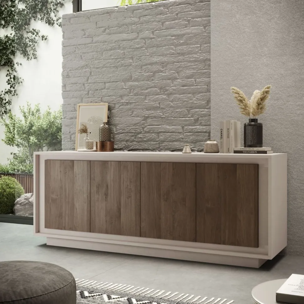 Madia moderna Cashmere e Rovere Mercure 4 ante battenti linea Eos