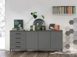 Madia moderna 4 Cassetti e 3 ante Cloe 15 colorazioni