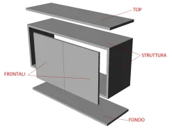 Madia moderna 4 Cassetti e 3 ante Cloe 15 colorazioni