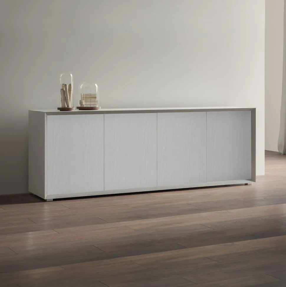 Madia moderna Nuvola frassino 4 ante senza maniglia linea Tilt