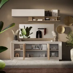 Madia moderna Rovere Cadiz e Cashmere 4 ante battenti linea Eos