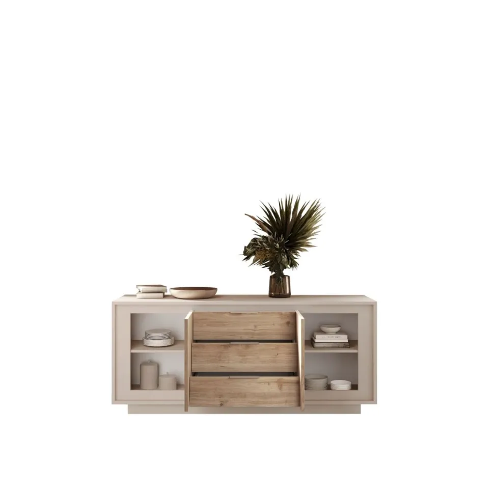 Madia moderna Rovere e Cashmere 2 ante battenti e 3 cassetti linea Eos