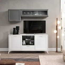 Madia Nuro linea Prevaling finitura Bianco Frassino e Grigio