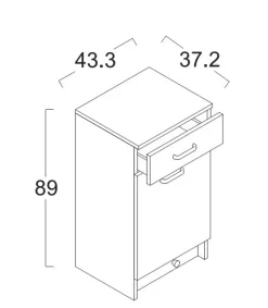 Madia per lavanderia 1 anta e 1 cassetto Eko disponibile in 2 misure