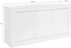 Madia Planisfero Linea Fancy finitura Bianco lucido con Serigrafia