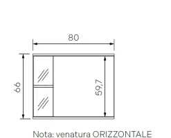 Madia sospesa moderna finitura Oro 2 ante con inserti in vetro fumè disponibile in vari colori