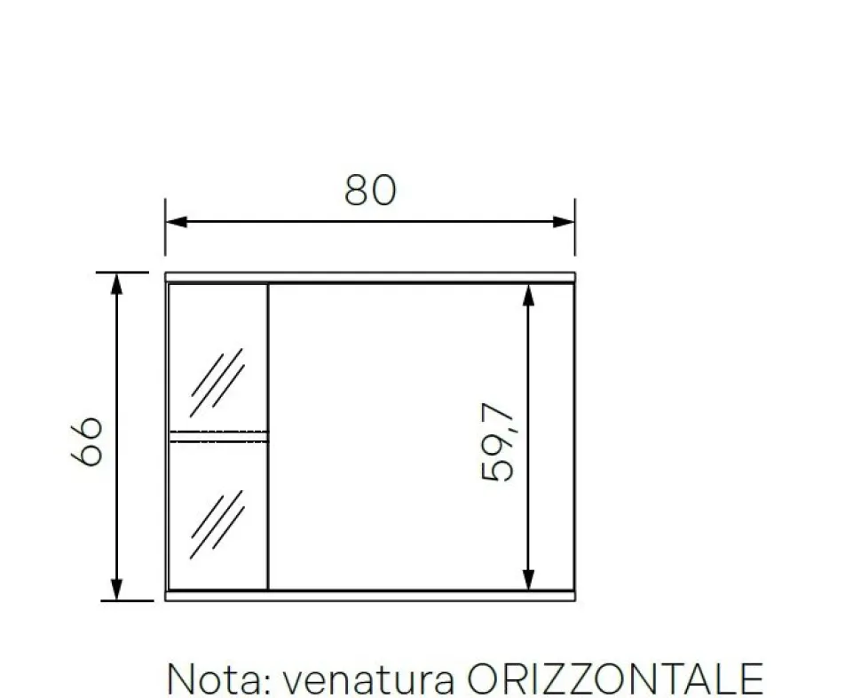 Madia sospesa moderna finitura Oro 2 ante con inserti in vetro fumè disponibile in vari colori