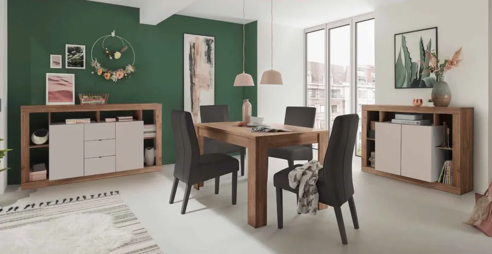 Madia stretta 2 ante linea Verona finitura Cashmere e Rovere Mercure