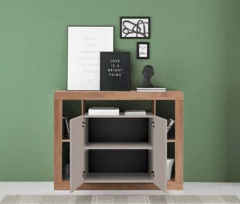 Madia stretta 2 ante linea Verona finitura Cashmere e Rovere Mercure