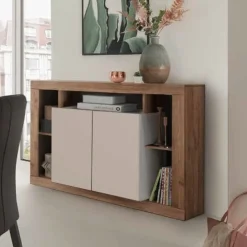 Madia stretta 2 ante linea Verona finitura Cashmere e Rovere Mercure